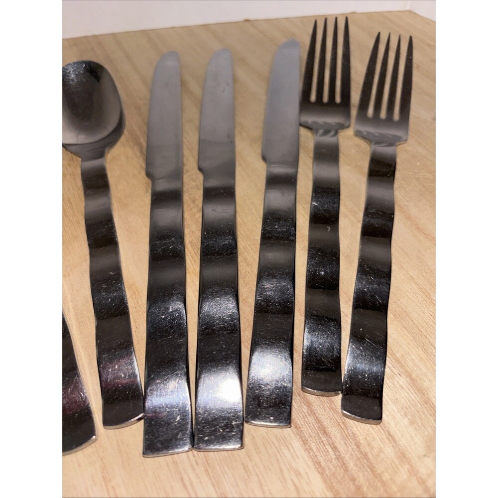 Vintage Farberware Roller Coaster Replacements Spoons Forks Dinner Knives 7 Set - Picture 6 of 8